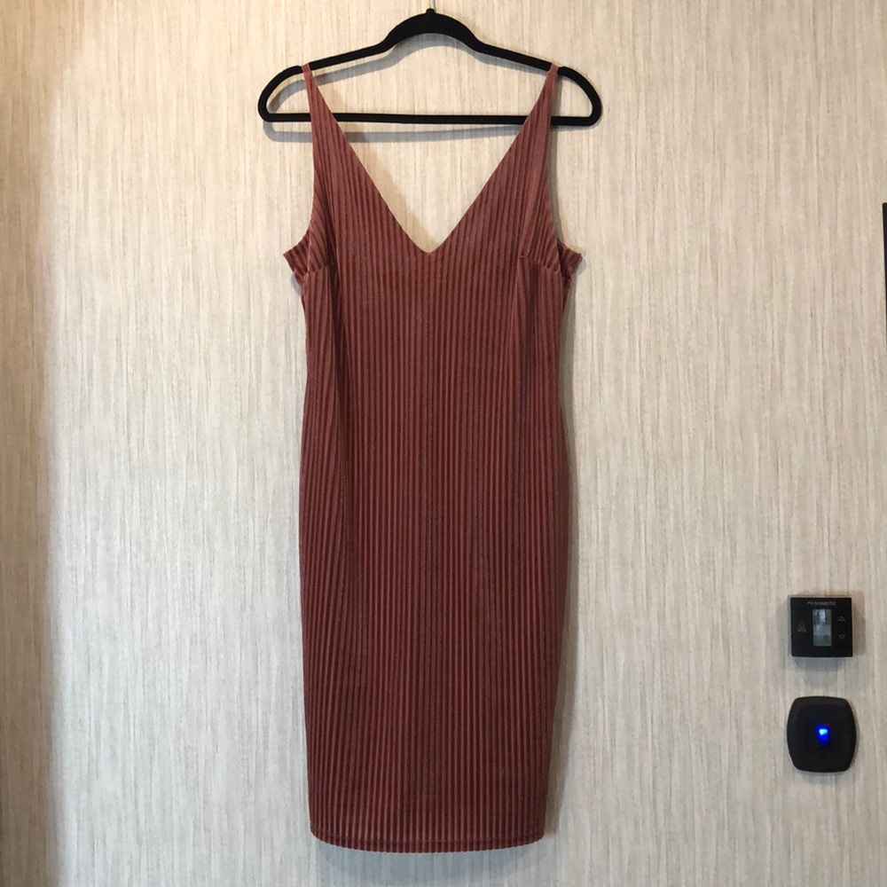 Pink velvet dress